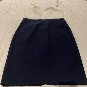 NWT size 8 Banana Republic White Navy Sheath Dress Spaghetti Strap